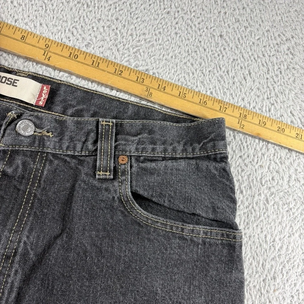 Vintage Levi 569 Jorts Mens 36 Black Dark Wash Jean Shorts Denim 11